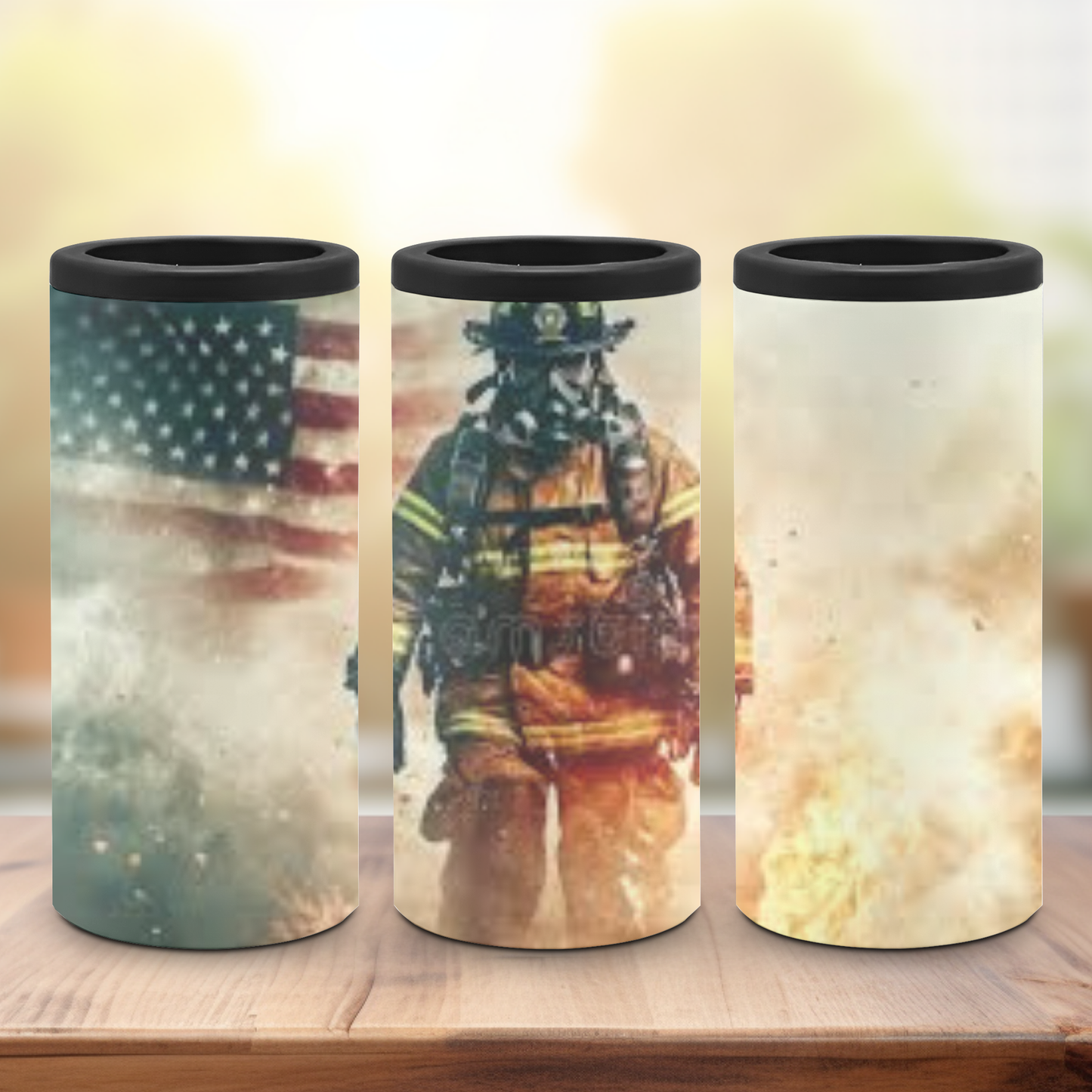 Firefighter with Flag