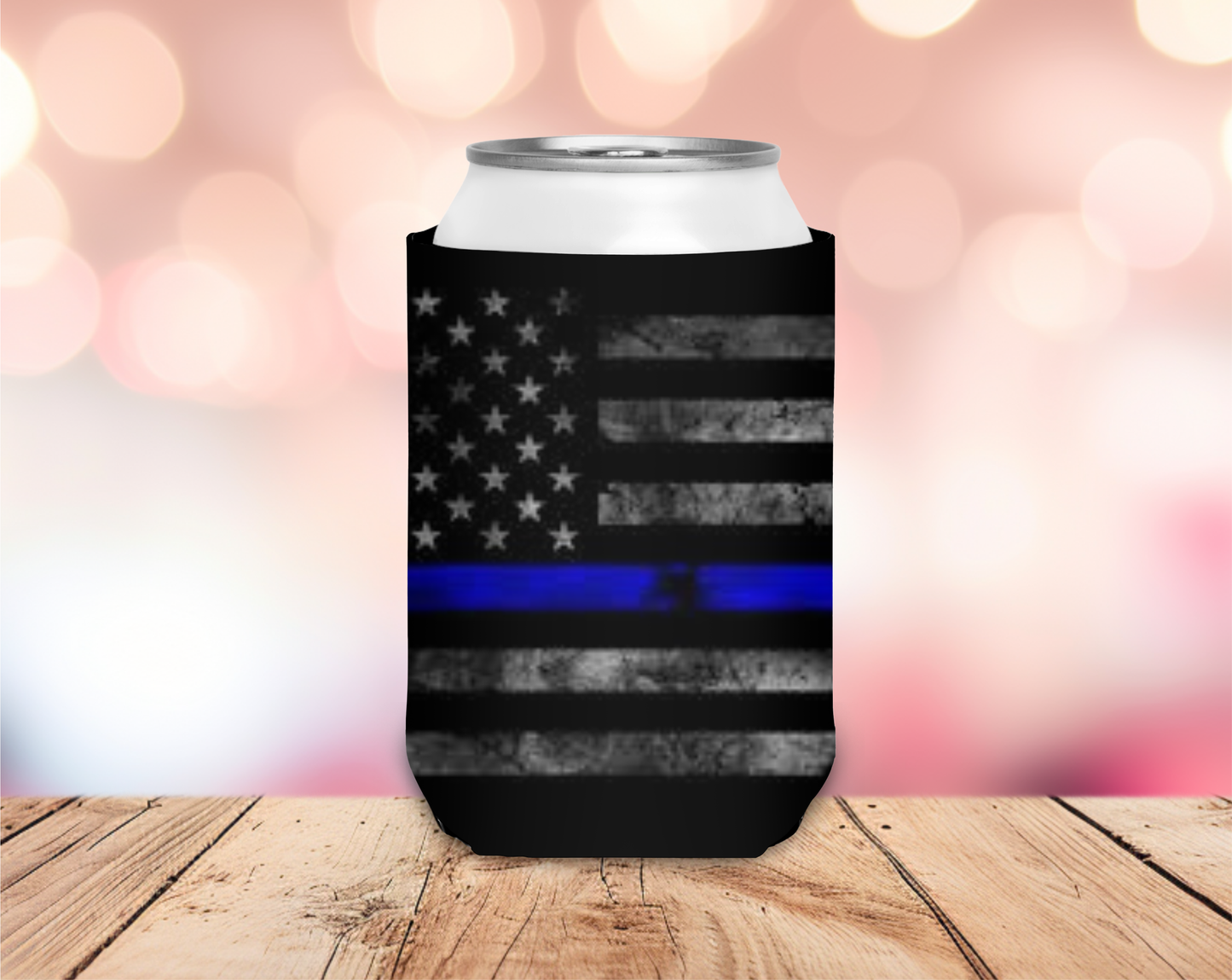 Police Blue Line Koozie