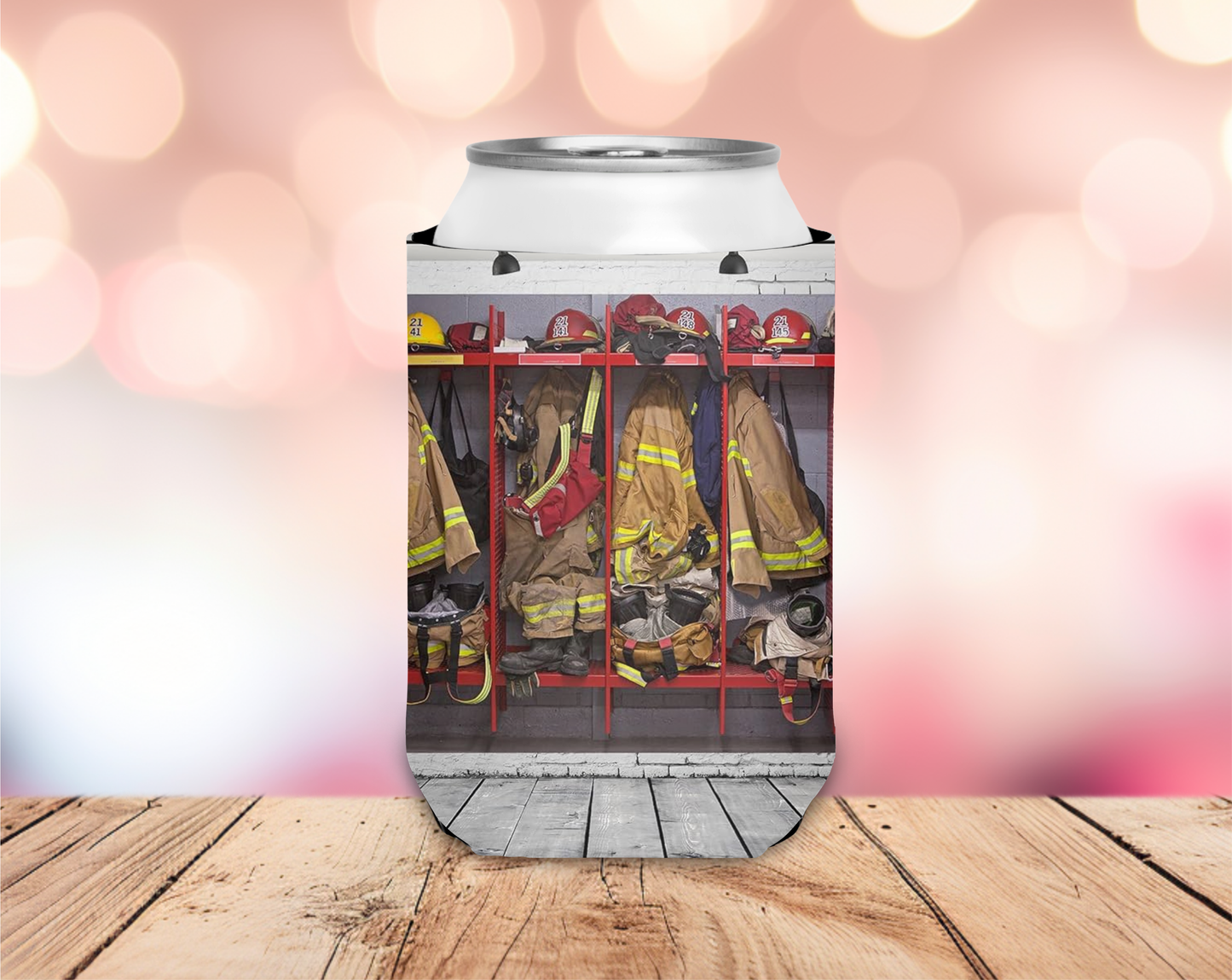 Firefighter Bunker Can Koozie