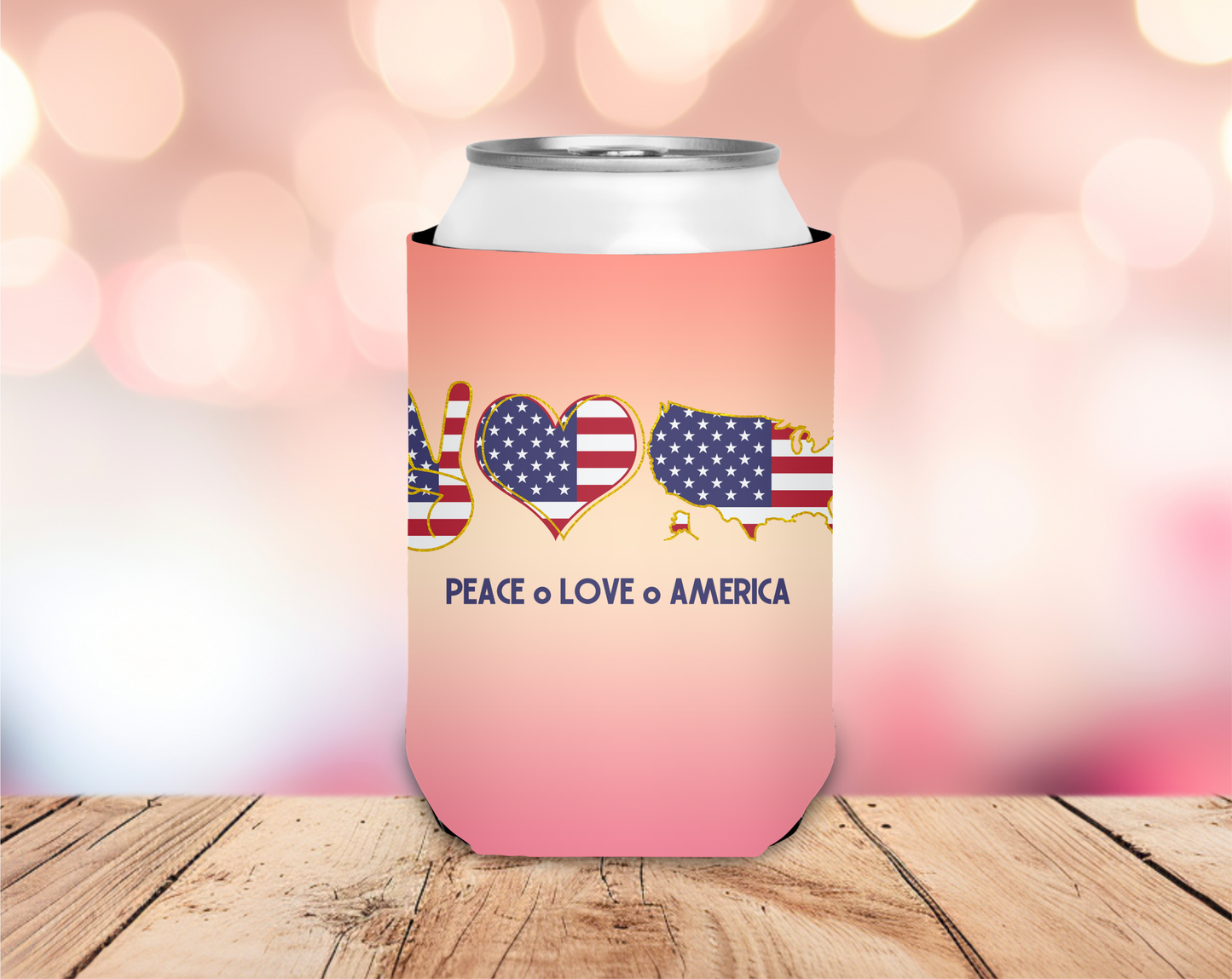 Peace*Love*America Koozie