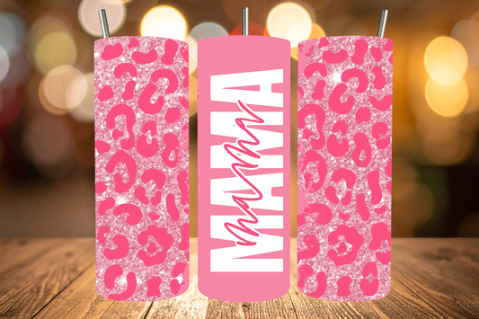 MAMA & MINI Pink Leopard Tumbler Set
