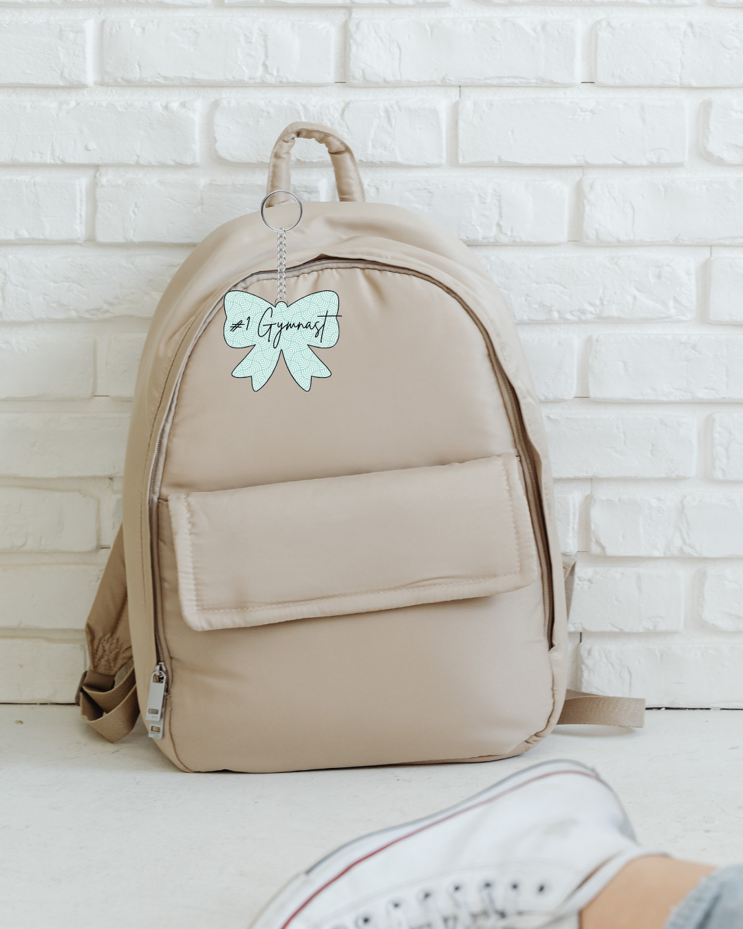 Green Polka Dot Bow Keychain