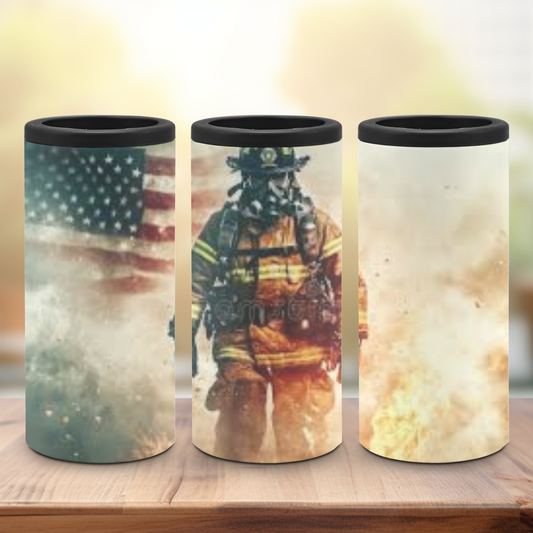 Firefighter with Flag