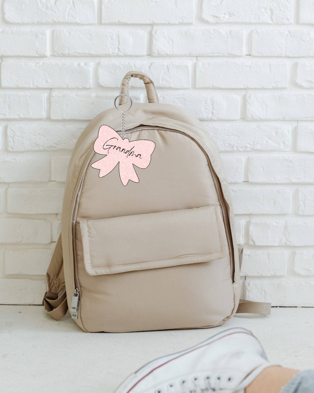 Light Pink Bow Keychain
