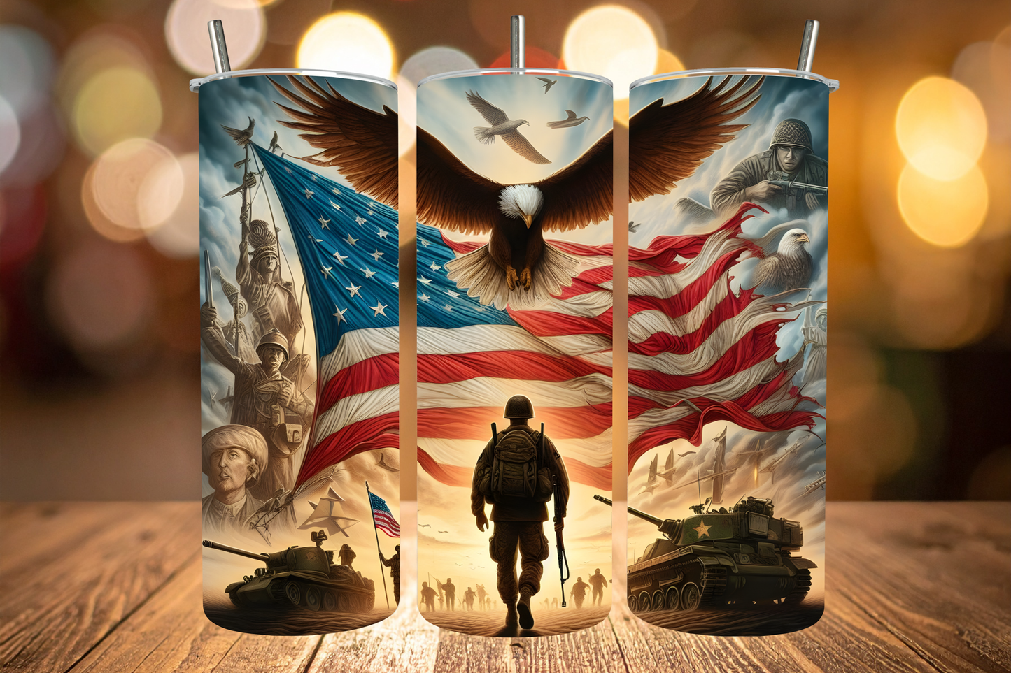 Military Flag Tumbler