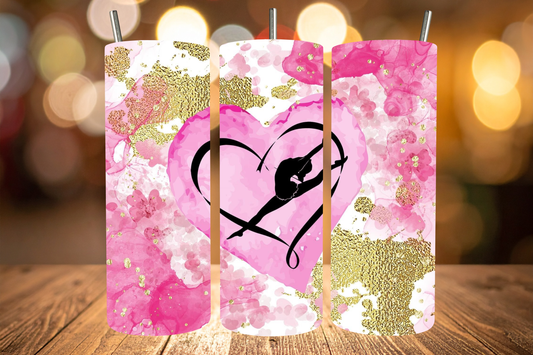 Pink & Gold Gymnastics Tumbler