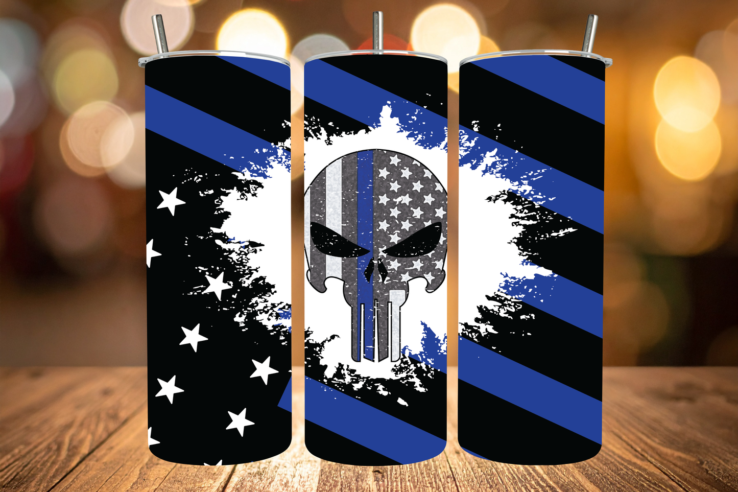Police Skull Tumbler