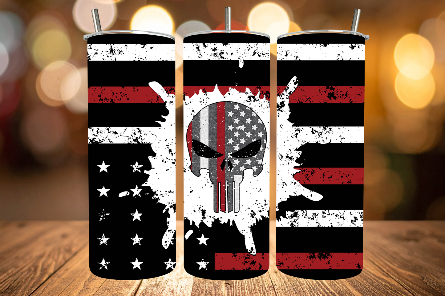 Firefighter Skull Tumbler