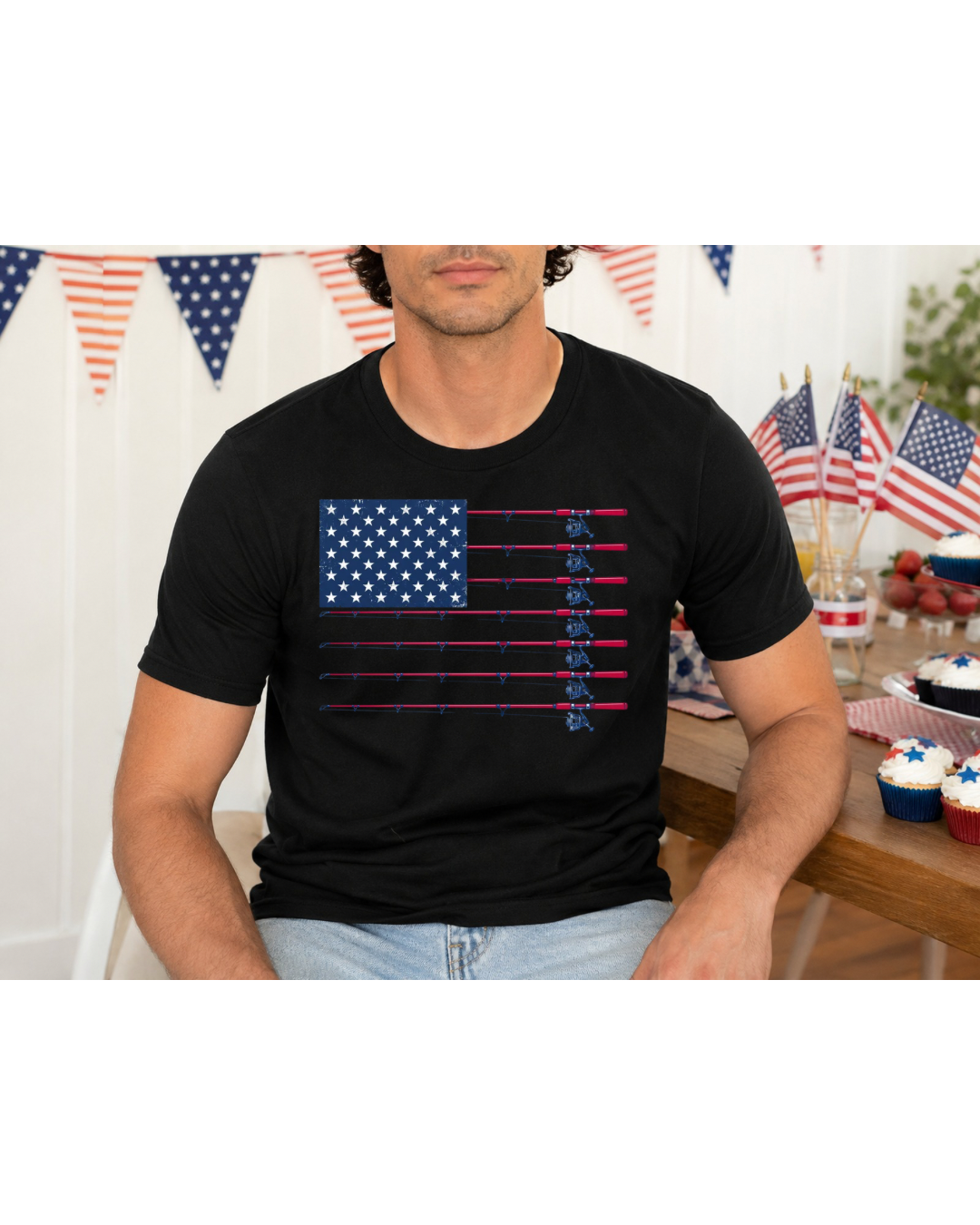 Fishing Pole American Flag